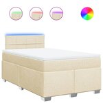 vidaXL Sommier à lattes de lit avec matelas crème 120x190 cm tissu