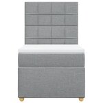 vidaXL Sommier à lattes de lit avec matelas Gris clair 90x200 cm Tissu