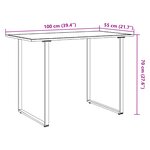 vidaXL Table de Jardin Grise 100x55x70 cm DPC et Acier