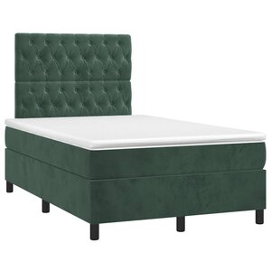 vidaXL Sommier à lattes de lit avec matelas vert foncé 120x190 cm