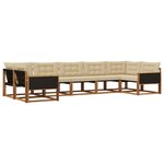 vidaXL Ensemble de canapés d'extérieur 7 pc Naturel et Beige
