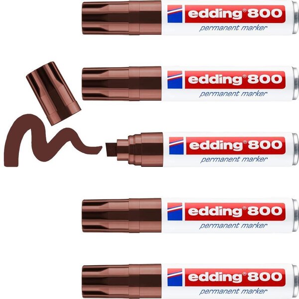 Marqueur Permanent 800 marron 4-12 mm x 5 EDDING