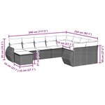 vidaXL Salon de jardin 10 Pièces avec coussins noir résine tressée