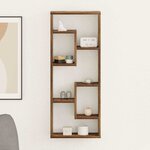 vidaXL Étagère murale Chêne fumé 36x16x90 cm Bois d'ingénierie