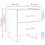 vidaXL Tables de chevet 2 Pièces sonoma gris 40x35x47 5 cm