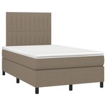 vidaXL Sommier à lattes de lit avec matelas taupe 120x190 cm tissu