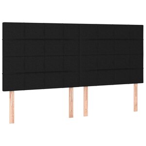 vidaXL Têtes de lit 4 Pièces Noir 100x5x78/88 cm Tissu