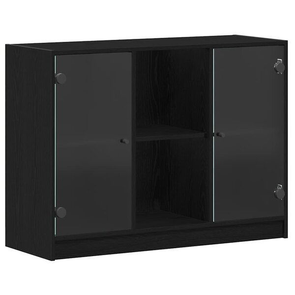 vidaXL Buffet Chêne noir 102 x 37 x 75 5 cm Bois d'ingénierie