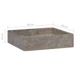 vidaXL Lavabo Gris 40x40x10 cm Marbre