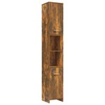 vidaXL Armoire de bain Chêne fumé 30x30x183 5 cm Bois d'ingénierie