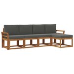 vidaXL Ensemble de canapés d'extérieur 5 Pièces Naturel et Anthracite