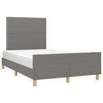 vidaXL Cadre de lit avec tête de lit gris foncé 120x190 cm tissu