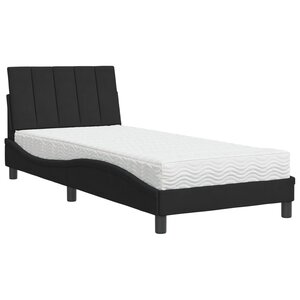vidaXL Lit avec matelas Hanko noir 80x200 cm velours