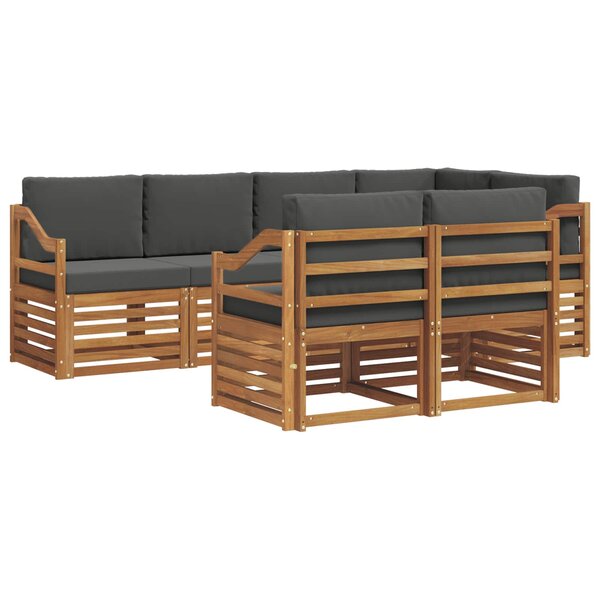 vidaXL Ensemble de canapé d'angle 7 Pièces Naturel et Anthracite