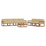 vidaXL Ensemble de canapés d'extérieur 8 Pièces Naturel et Beige