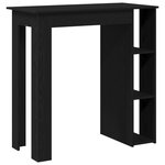 Table de bar vidaXL avec étagère - Chêne noir  102x50x103 5 cm  Fabriquée en bois reconstitué