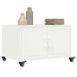 vidaXL Table basse blanc 68x50x43 5 cm acier