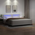 vidaXL Lit à ressorts avec matelas Blanc 200 x 200 cm Simili cuir