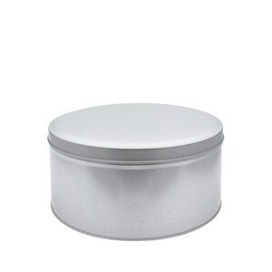 Boîte ronde alimentaire en fer blanc verni  diamètre 17 cm hauteur 8 cm