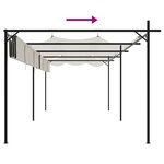 vidaXL Pergola avec toit rétractable crème 589x292x230 cm