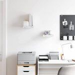 vidaXL Étagère Murale 2 Pièces Marbre blanc 23 x 23 5 x 4 cm