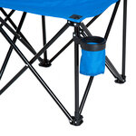Banc de jardin pliable banc de camping pliant portable 6 places dim. 2 65l x 0 48l x 0 80h m métal époxy oxford bleu