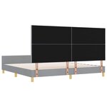 vidaXL Cadre de lit avec tête de lit Gris clair 200 x 200 cm tissu