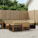 vidaXL Ensemble de canapés d'extérieur 7 Pièces Naturel et Beige