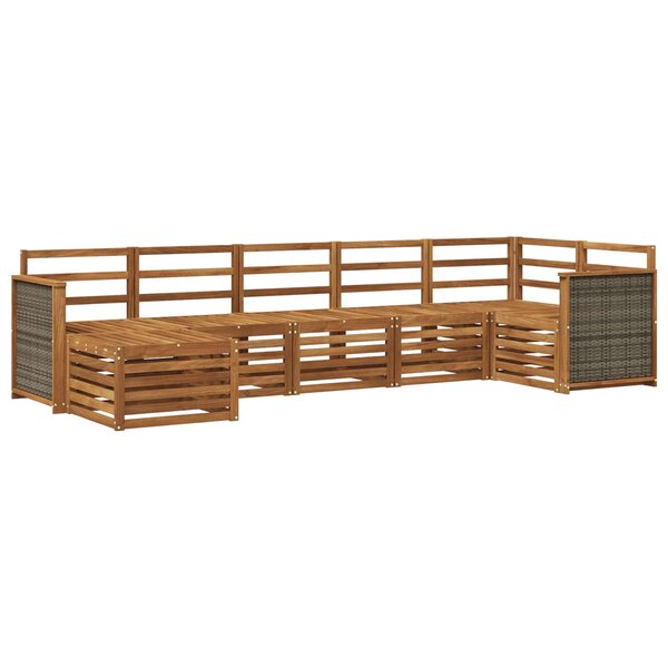 vidaXL Ensemble de canapés d'extérieur 6 pc Naturel