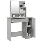 vidaXL Coiffeuse avec miroir Gris béton 86 5x35x136 cm