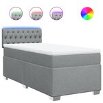 vidaXL Sommier à lattes de lit avec matelas gris clair 80x200 cm tissu