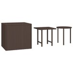 vidaXL Tables d'appoint de jardin 3 Pièces marron résine tressée