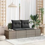 vidaXL Canapé de jardin Gris 123 x 62 x 69 cm polyrotin