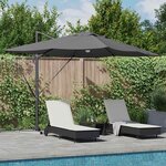 vidaXL Parasol Roma à Bras Déporté Anthracite  Noir 352 x 251 x 265 cm