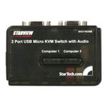 Startech.com kit commutateur kvm usb vga à 2 ports avec audio et câbles - switch kvm - noir