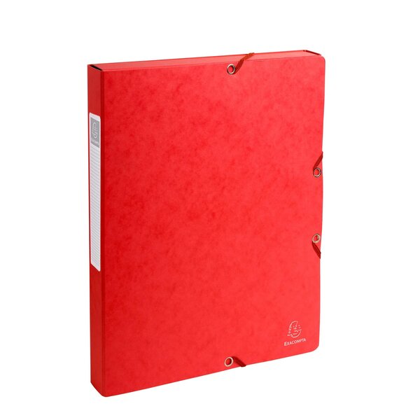 Boite De Classement Exabox Dos 25mm Carte Lustrée - A4 - Rouge - X 8 - Exacompta