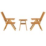 vidaXL Ensemble bistro de jardin 3 Pièces Marron Bois d'acacia massif