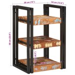 vidaXL Table de chevet Marron et noir Bois massif récupéré