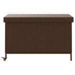 vidaXL Boîte de rangement de jardin et roues marron résine tressée