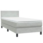 vidaXL Sommier à lattes de lit et matelas gris clair 80x220 cm velours