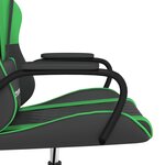 vidaXL Chaise de jeu Noir et vert Similicuir