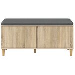 vidaXL Banc d'entrée avec coussin Chêne Sonoma 100 x 38 x 46 cm