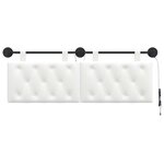 vidaXL Tête de lit suspendue Avec lumière LED Blanc Tissu