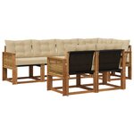 vidaXL Ensemble de canapés d'extérieur 7 pc Naturel et Beige