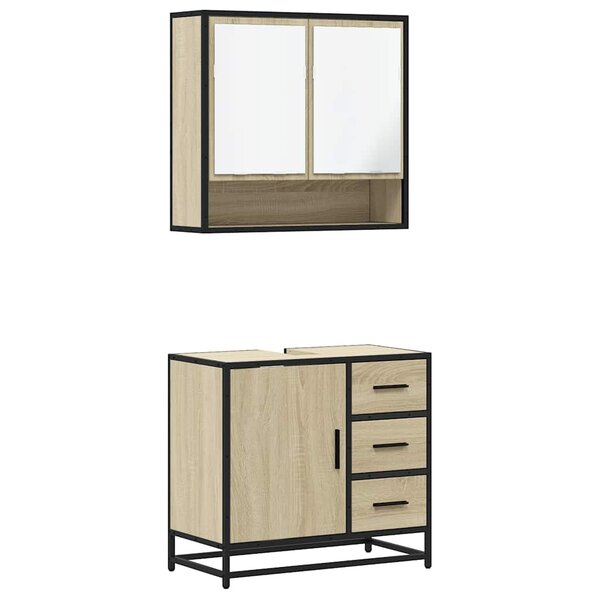 vidaXL Ensemble de meubles de salle de bain 2 Pièces chêne sonoma