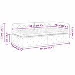 vidaXL Cadre de lit d'angle avec matelas Bordeaux 90 x 190 cm Velours