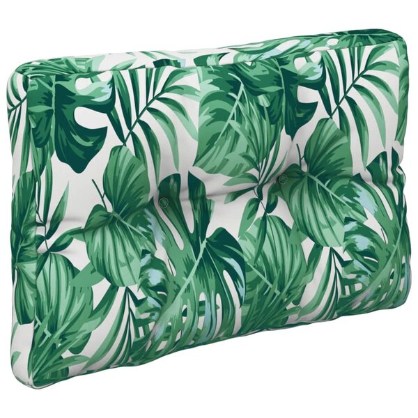 vidaXL Coussin de palette motif de feuilles 50x40x12 cm tissu
