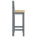 vidaXL Chaises de bar lot de 2 gris bois de pin solide