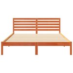 vidaXL Cadre de lit avec tête de lit Brun cire 160 x 220 cm Pin massif