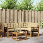 vidaXL Ensemble de canapés d'extérieur 5 Pièces Naturel et Beige